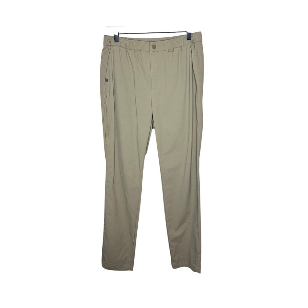 FIGS FIGSPRO Pants Mens M Tan Tailored Trouser Scrub Chino Stretch Slim Snap Zip